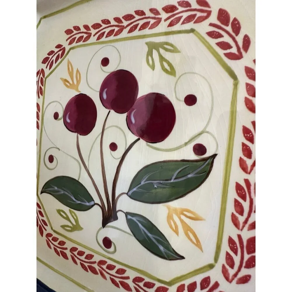 Certified International Nancy Green Cherry dish